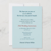 Uitnodiging 25e trouwdag wijnglas roos (Achterkant)