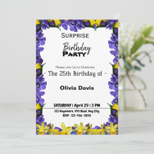 Uitnodiging 25e verjaardag van de feestdag (Staand voorkant)