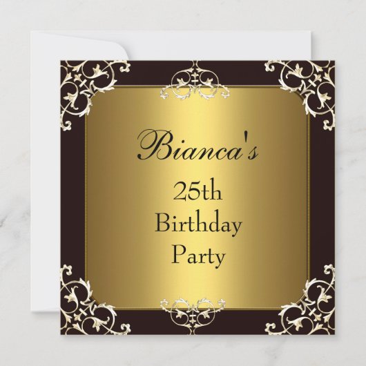 Uitnodiging 25e verjaardag Zwarte Gold Elite (Voorkant)