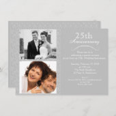 Uitnodiging 25e zilveren huwelijksjubileum (Voorkant / Achterkant)