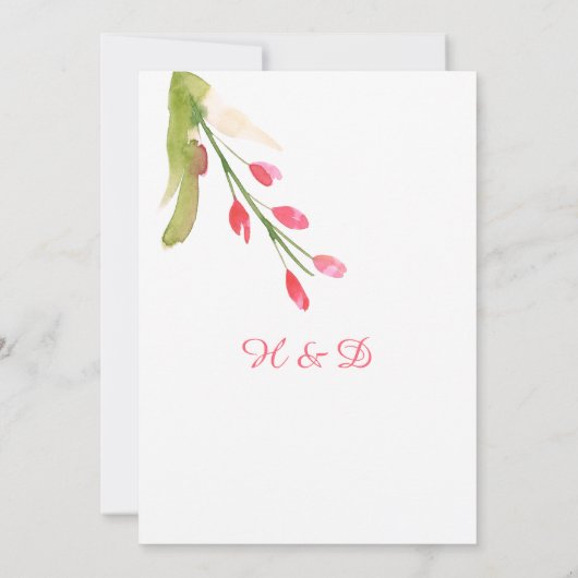 Uitnodiging #2 Roze Rozen Mint Wildflowers Greener (Achterkant)