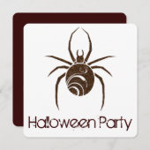 Uitnodiging 2 van Big Brown Spider Halloween Party (Voorkant / Achterkant)