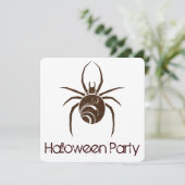 Uitnodiging 2 van Big Brown Spider Halloween Party (Staand voorkant)
