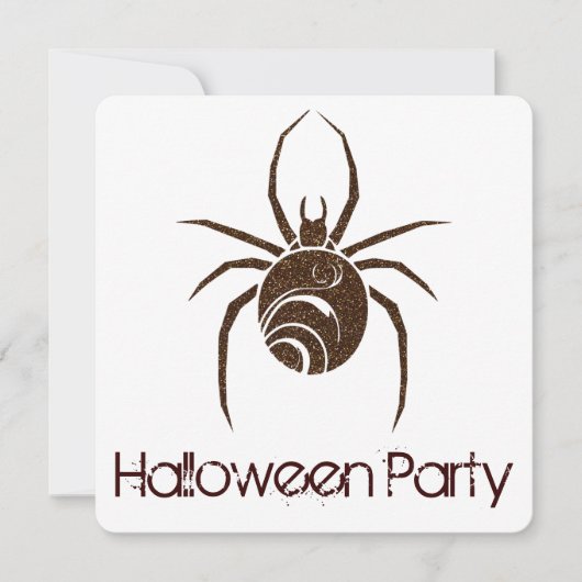 Uitnodiging 2 van Big Brown Spider Halloween Party (Voorkant)