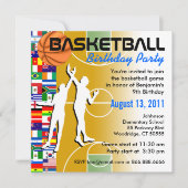Uitnodiging 2 van de Basketball Birthday Party (Voorkant)