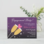 Uitnodiging 2 van de Champagne Toast Engagement Pa (Staand voorkant)