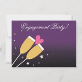 Uitnodiging 2 van de Champagne Toast Engagement Pa (Achterkant)