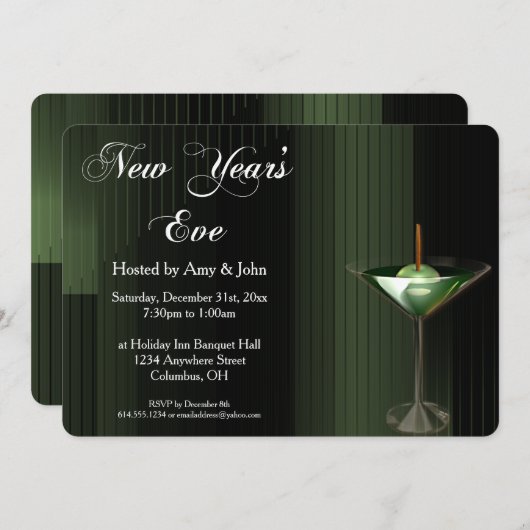 Uitnodiging 2 van de Eve Cocktail Party in het nie (Voorkant / Achterkant)