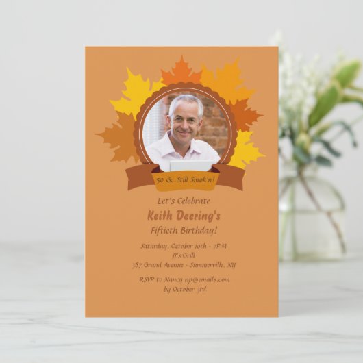 Uitnodiging 2 van de Foto van de herfst Fancy (Staand voorkant)