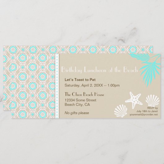 Uitnodiging 2 van de Partij van het Bediende van d (Voorkant / Achterkant)