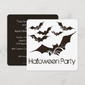 Uitnodiging 2 van Flying Bats Halloween Party (Voorkant / Achterkant)