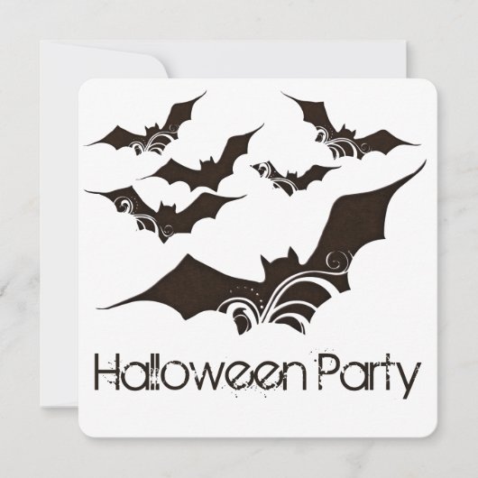 Uitnodiging 2 van Flying Bats Halloween Party (Voorkant)