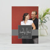 Uitnodiging 2 van het Huwelijk van de Foto van het (Staand voorkant)