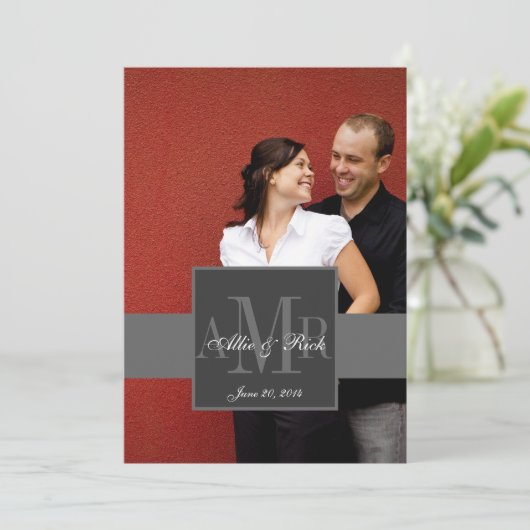 Uitnodiging 2 van het Huwelijk van de Foto van het (Staand voorkant)