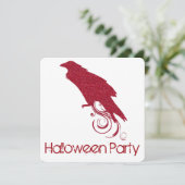 Uitnodiging 2 van Red Raven Halloween Party (Staand voorkant)