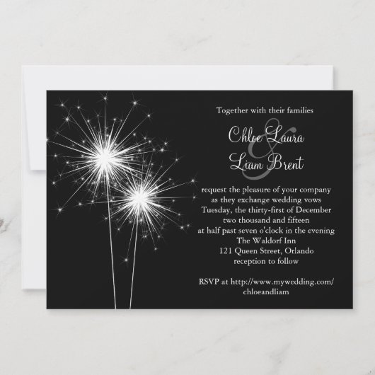 Uitnodiging 2 voor een Sparkler Wedding (Voorkant)