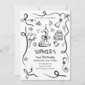 Uitnodiging 2e verjaardag, met de hand getekend 2e (Voorkant)