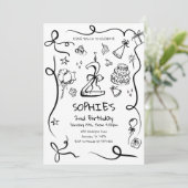 Uitnodiging 2e verjaardag, met de hand getekend 2e (Staand voorkant)