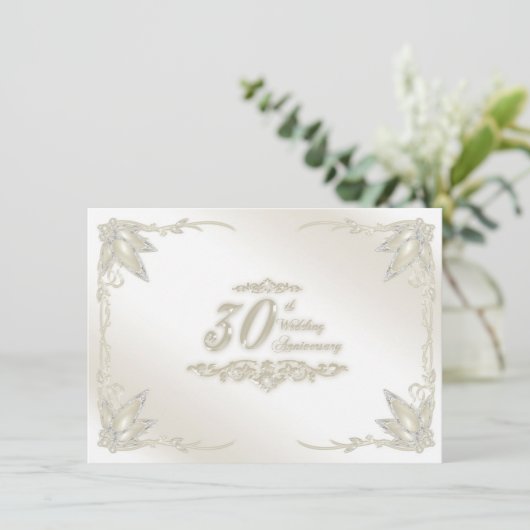 Uitnodiging 30-jarig huwelijksfeest (Staand voorkant)