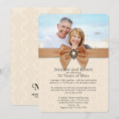 Uitnodiging 30-jarig huwelijksfeest Peach Pearl (Voorkant / Achterkant)