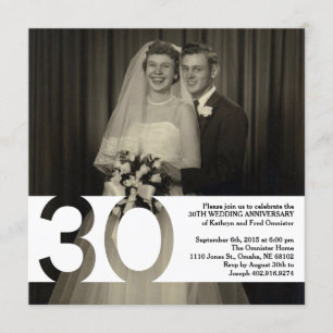 Uitnodiging 30-jarig huwelijksjubileum 5,25 x 5,25