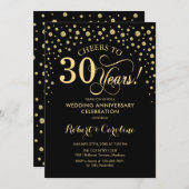 Uitnodiging 30-jarig jubileum viering Goud Zwart (Voorkant / Achterkant)