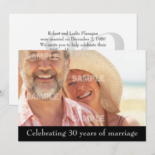 Uitnodiging 30-jarig jubileumfeest (Voorkant / Achterkant)