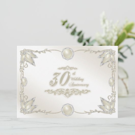 Uitnodiging 30e trouwdag (Staand voorkant)