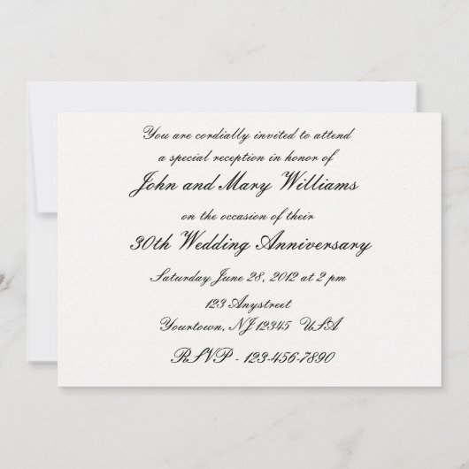 Uitnodiging 30e trouwdag (Achterkant)