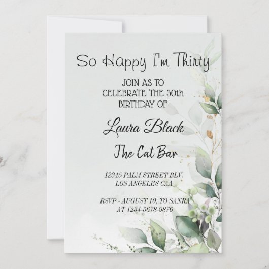 Uitnodiging | 30e verjaardag | 50ste verjaardag (Voorkant)