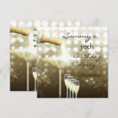 Uitnodiging 30e verjaardag Elegant Beige Gold (Voorkant / Achterkant)