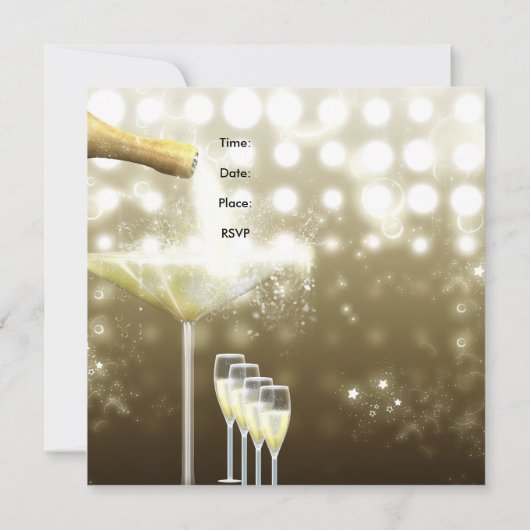 Uitnodiging 30e verjaardag Elegant Beige Gold (Achterkant)