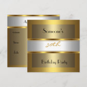 Uitnodiging 30e verjaardag Pink White Gold (Voorkant / Achterkant)