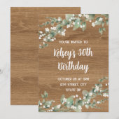 Uitnodiging 30e verjaardag – Rustic Greenery (Voorkant / Achterkant)