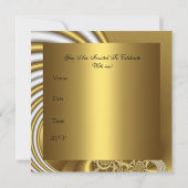 Uitnodiging 30ste verjaardagsfeest goud wit abstra (Achterkant)