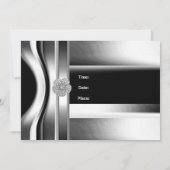 Uitnodiging 30th Birthday Party Silver Black (Achterkant)