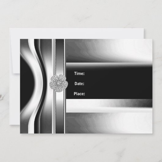 Uitnodiging 30th Birthday Party Silver Black (Achterkant)