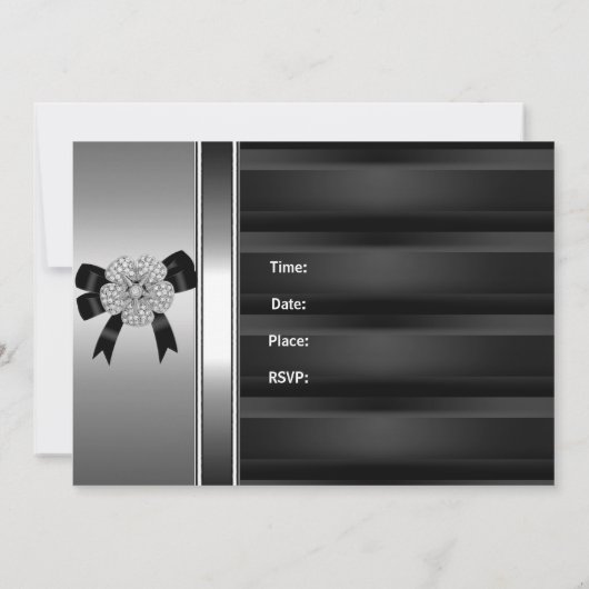 Uitnodiging 30th Birthday Party Silver Black (Achterkant)