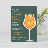 Uitnodiging 33e verjaardag Cocktail Elegant Modern (Staand voorkant)