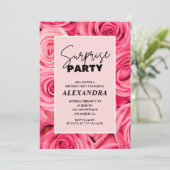 Uitnodiging 33e verjaardag Surprise party Bloemen (Staand voorkant)
