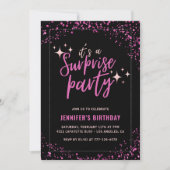 Uitnodiging 33ste verjaardag Surprise feest Roze (Voorkant)