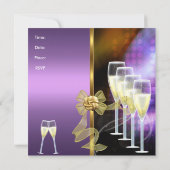 Uitnodiging 35e verjaardag Elegant Paars Gold (Achterkant)