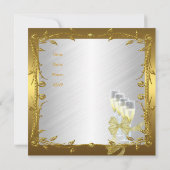 Uitnodiging 35e verjaardag Elegant White Gold (Achterkant)