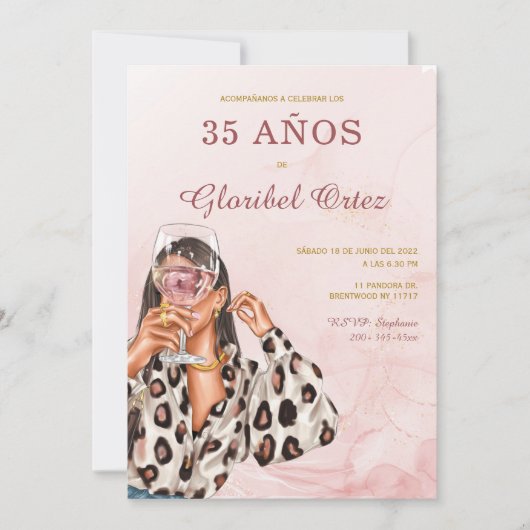 Uitnodiging 35e Verjaardag Vrouw (Voorkant)