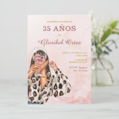 Uitnodiging 35e Verjaardag Vrouw (Staand voorkant)