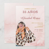 Uitnodiging 35e Verjaardag Vrouw (Voorkant / Achterkant)