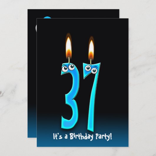 Uitnodiging 37e verjaardagsfeest (Voorkant / Achterkant)