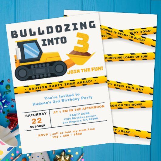 Uitnodiging 3e verjaardag bouwfeest