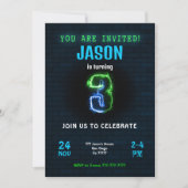 Uitnodiging 3e verjaardag jongen (Voorkant)