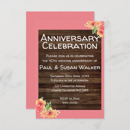 Uitnodiging 40-jarig jubileumfeest (Voorkant / Achterkant)
